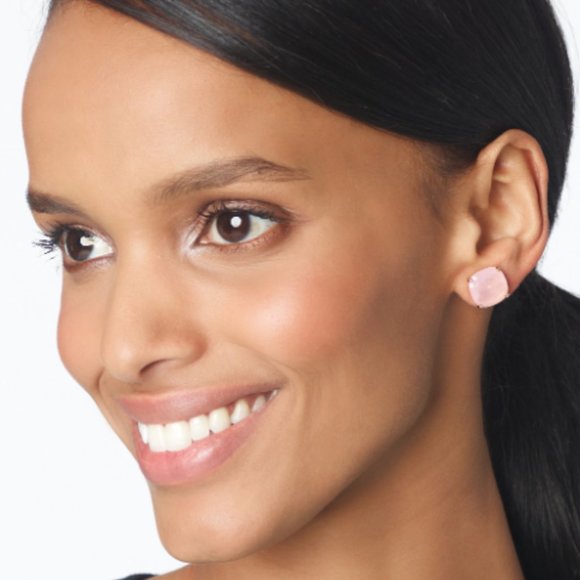Kate Spade ♤ Light Pink Square Studs - Picture 2 of 4